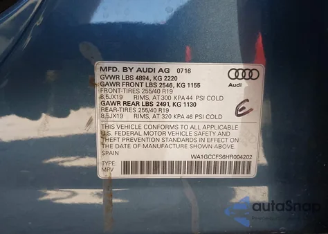 2017 Audi Q3 2.0T Premium from USA, damaged, VIN WA1GCCFS6HR004202